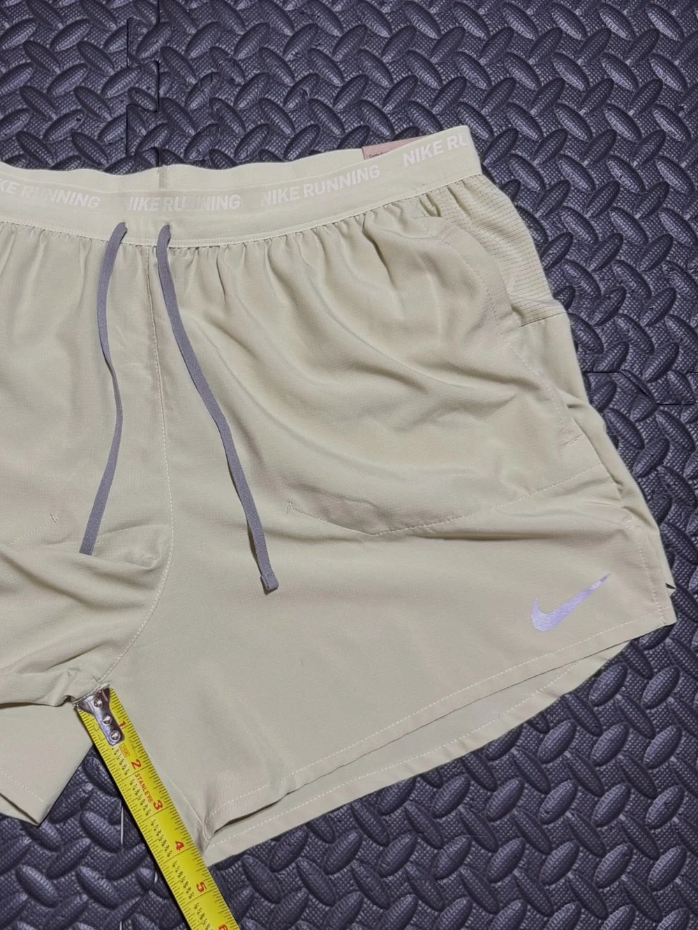 Nike Stride Running Shorts Green Woven Brief Lined 5